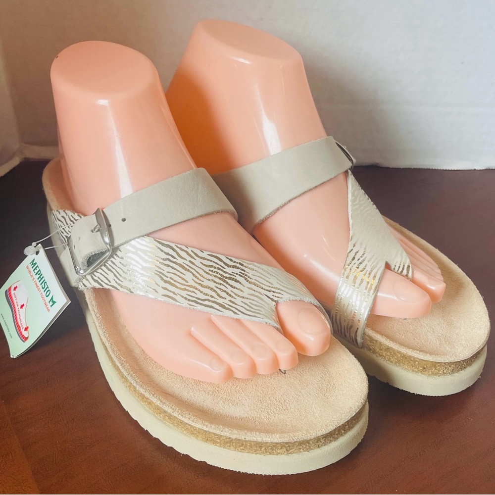 Mephisto Women's Helen Mix Fog Zebra Adjustable Strap Sandal Size 38 NEW!